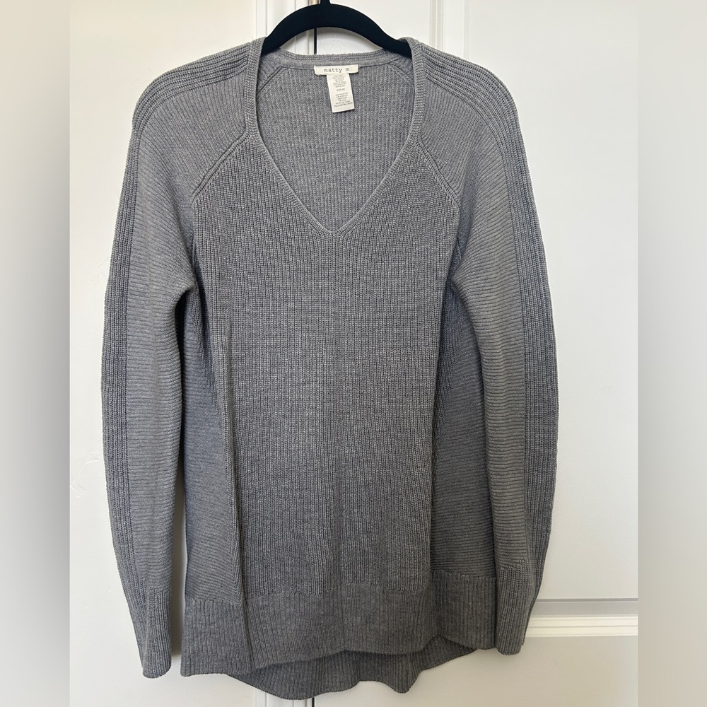 Matty M Charcoal V-Neck Sweater